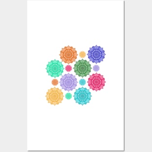 patterns Colorful Flowers Posters and Art